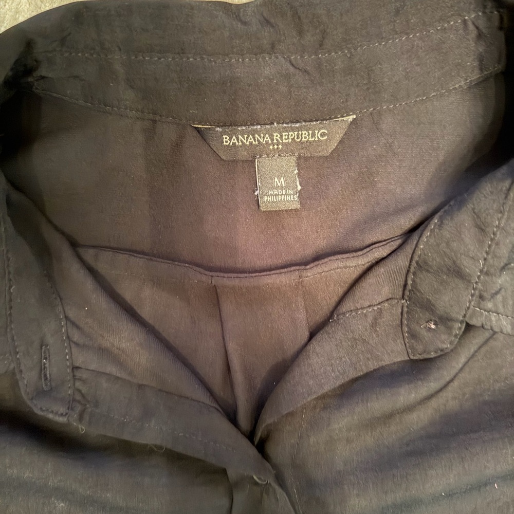 Classic Black Oversized Button-Down Blouse - image 6